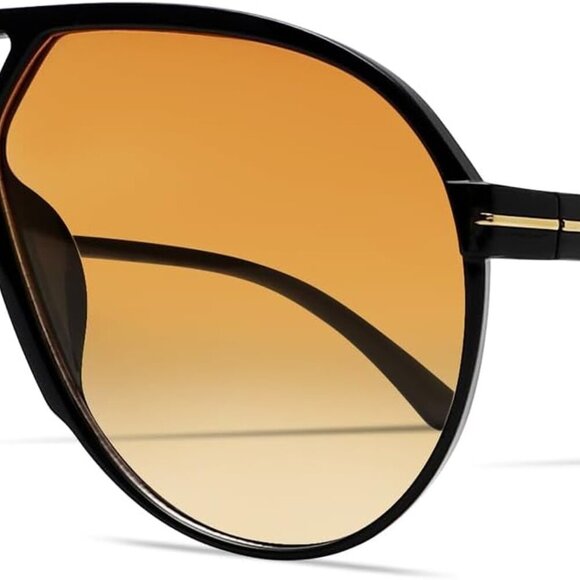 Retro Aviator Sunglasses for Women Men Oversized Classic 70s Vintage Trendy Tang - Picture 1 of 9